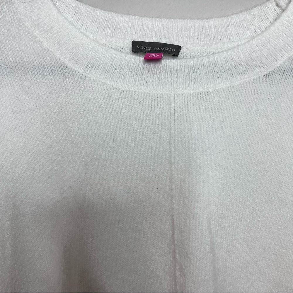 Vince Camuto Women’s center seam crewneck sweater white “Antiq White” Size: XXL - Picture 3 of 5